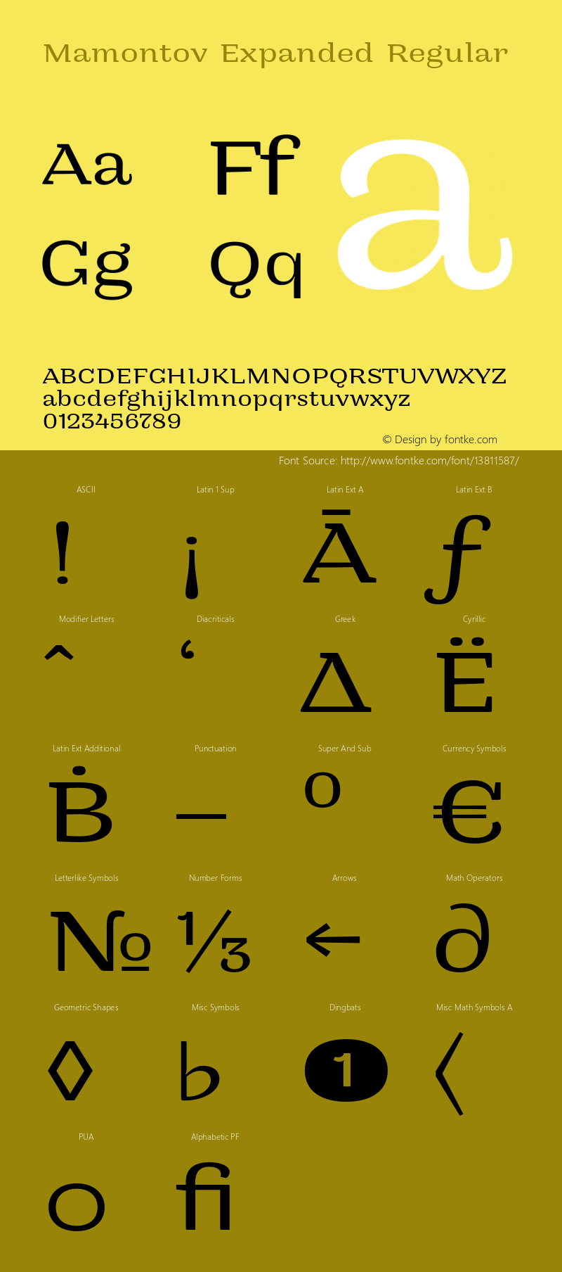 Mamontov Expanded Regular 001.000 Font Sample