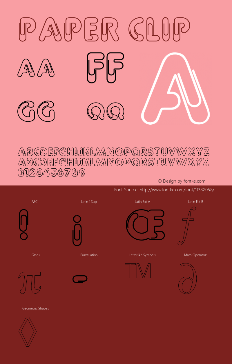 Paper Clip Version 001.000 Font Sample