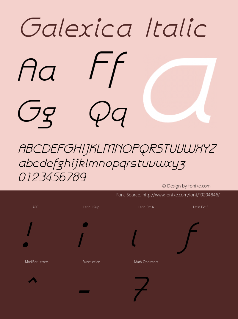 Galexica Italic Macromedia Fontographer 4.1.3 7/9/96 Font Sample