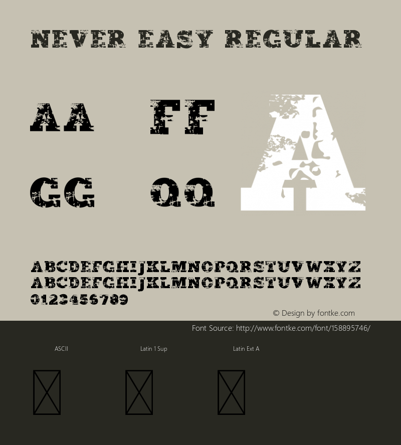 NEVER EASY Version 1.001;Fontself Maker 3.5.4 Font Sample