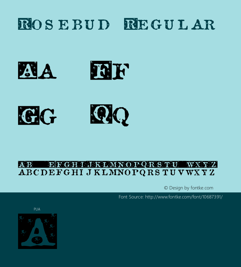 Rosebud Regular Version 1.00 Font Sample