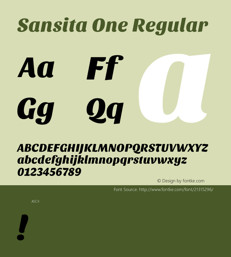 Sansita One Regular  Font Sample