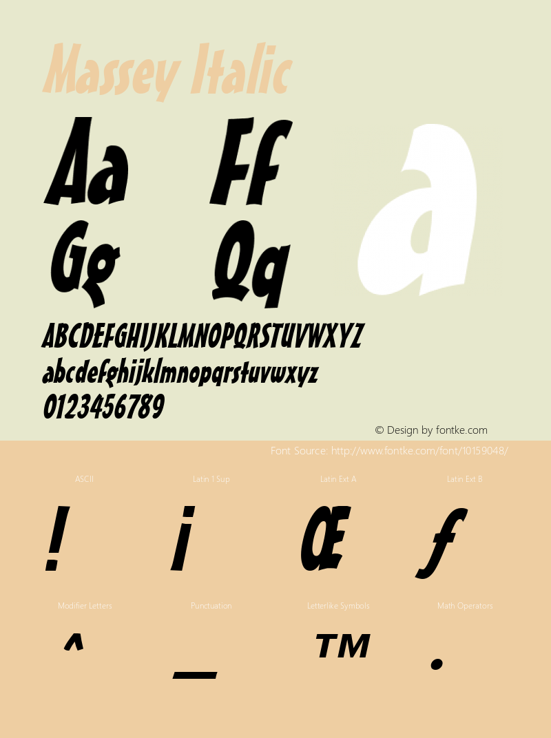 Massey Italic 1.0/1995: 2.0/2001 Font Sample