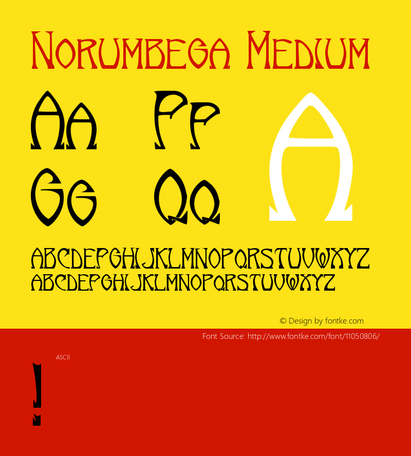 Norumbega Medium Version 001.000 Font Sample