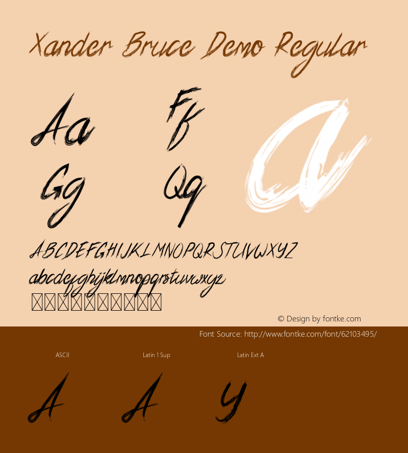 Xander Bruce Demo Version 1.002;Fontself Maker 3.4.0 Font Sample