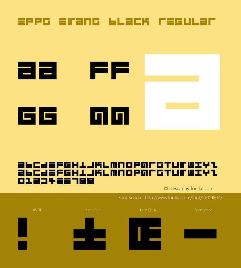 Epps Evans Black Regular Macromedia Fontographer 4.1.3 4/3/97 Font Sample