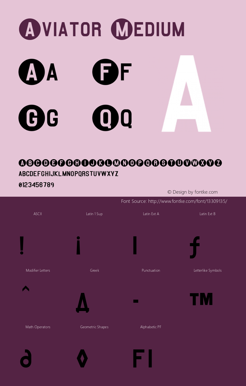 Aviator Medium 001.000 Font Sample