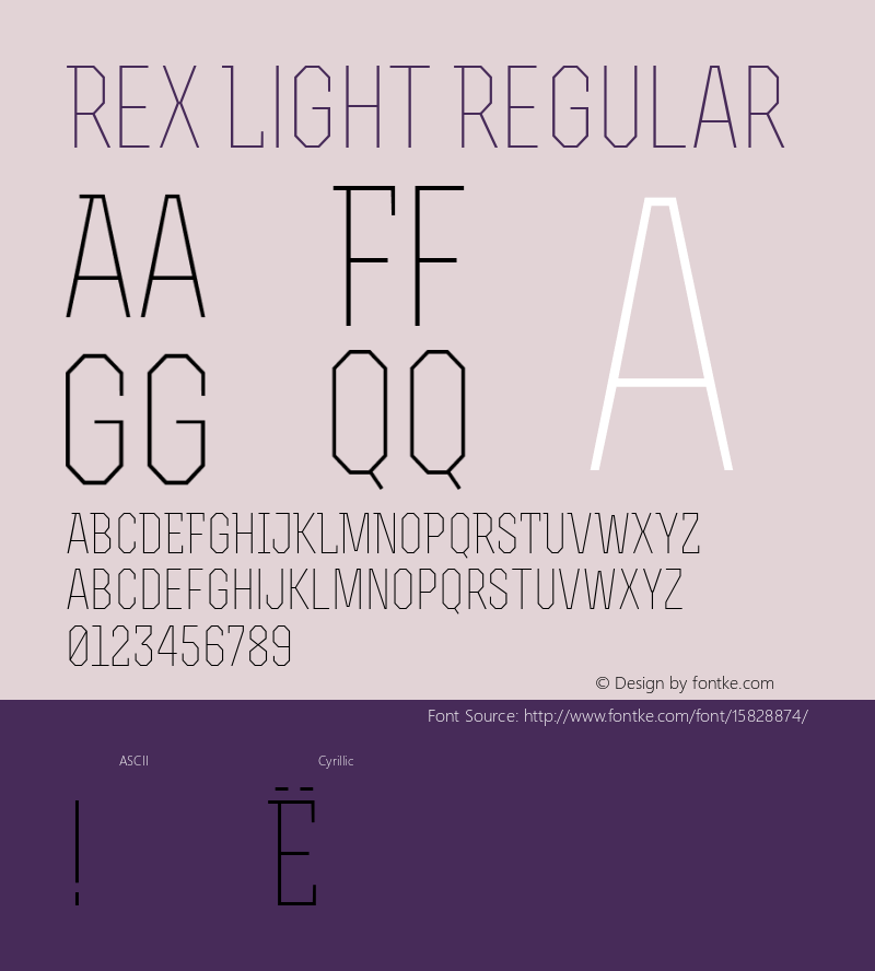 Rex Light Regular Version 1.000; ttfautohint (v1.4.1) Font Sample