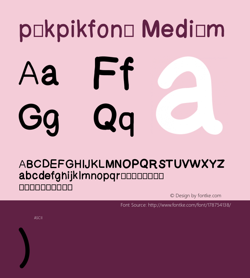 pukpikfont Version 001.000图片样张