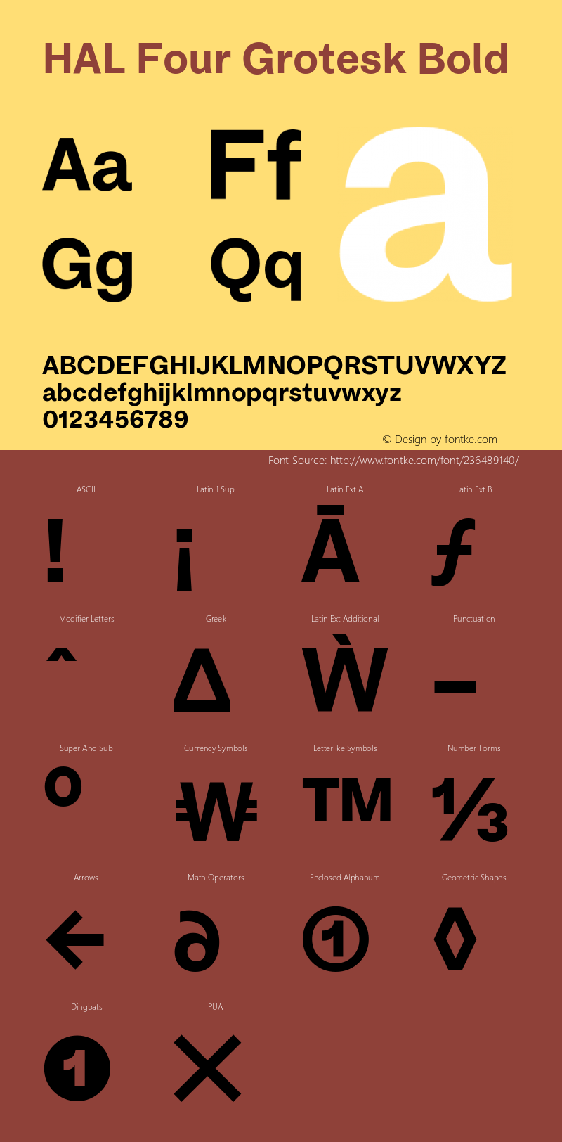 HAL Four Grotesk Bold Version 1.000图片样张