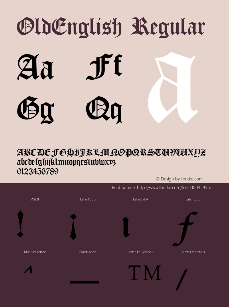 OldEnglish Regular The WSI-Fonts Professional Collection Font Sample