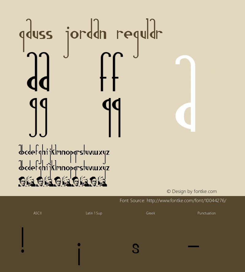 Gauss Jordan Regular Frog: 07.29.2000 version 1.0 Font Sample