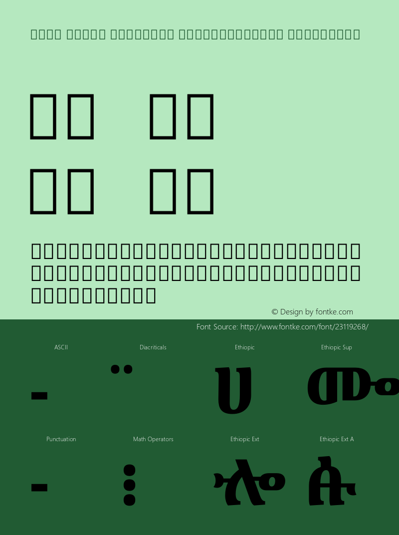 Noto Serif Ethiopic SemiCondensed ExtraBold Version 1.900 Font Sample