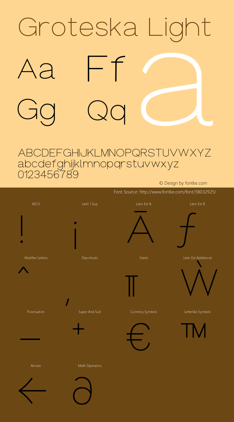 Groteska Light Version 1.000;PS 001.000;hotconv 1.0.88;makeotf.lib2.5.64775 Font Sample