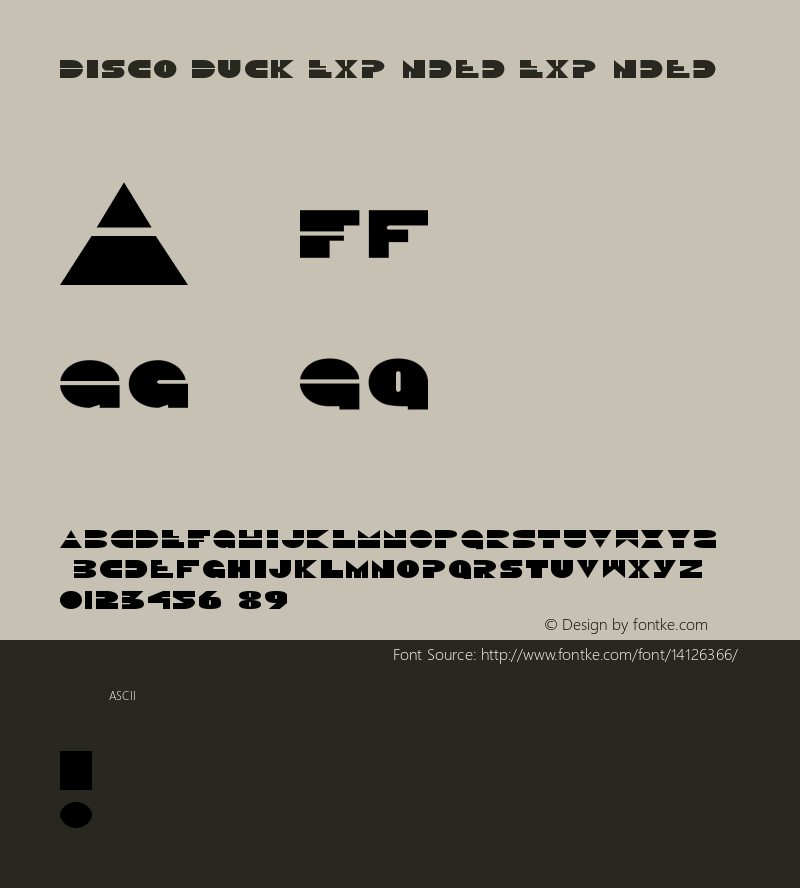 Disco Duck Expanded Expanded Version 2 Font Sample