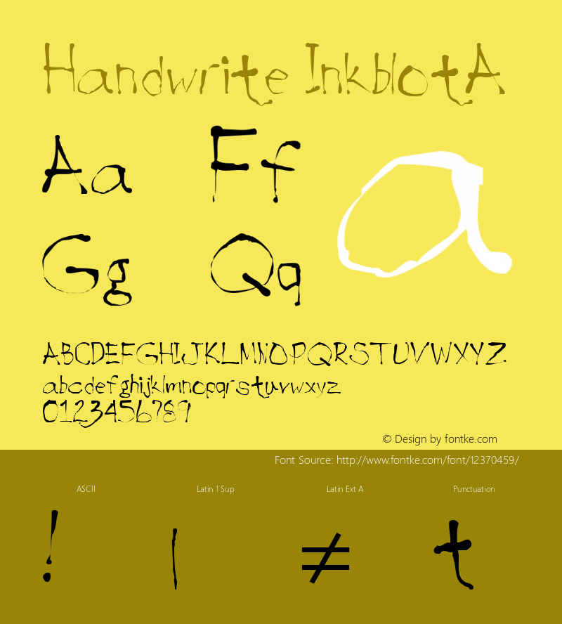 Handwrite InkblotA 1.0 Mon Jun 13 15:20:14 1994 Font Sample