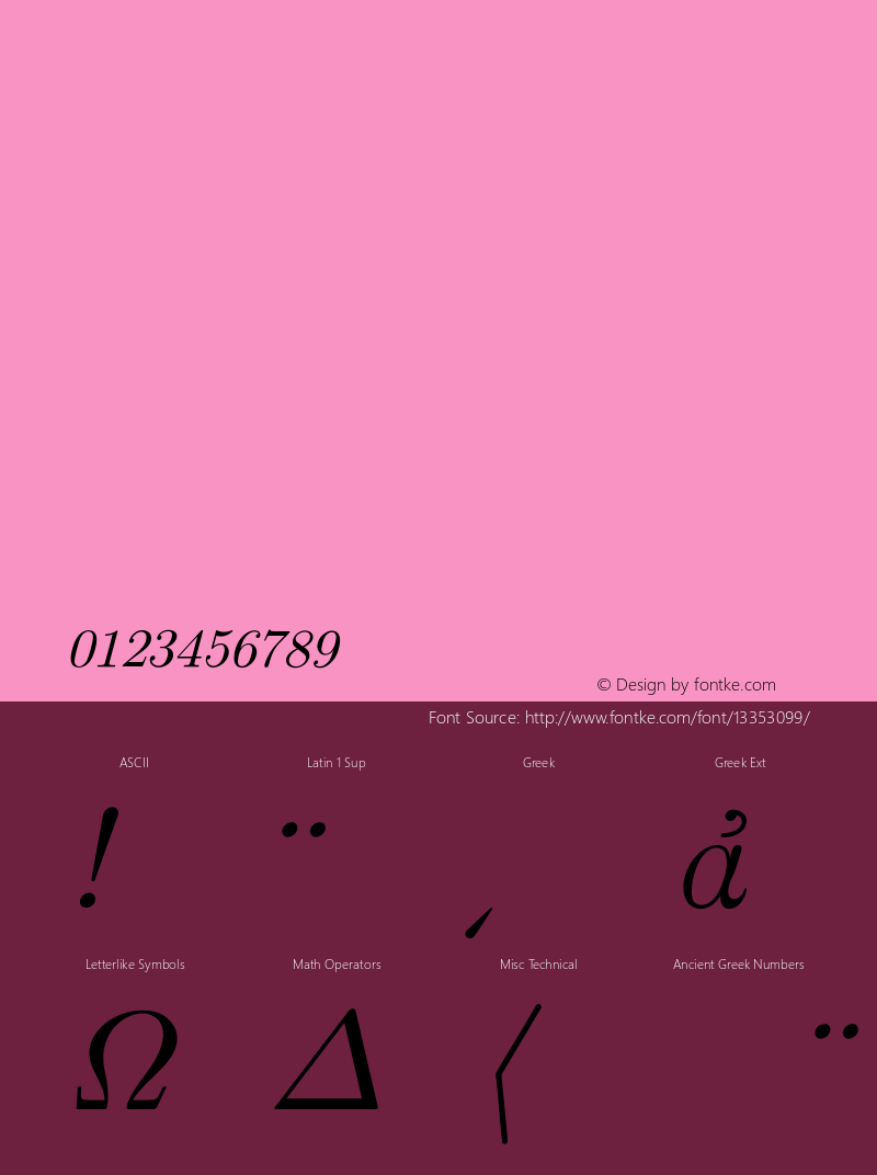 CM Roman Greek Italic Version 001.001 Font Sample