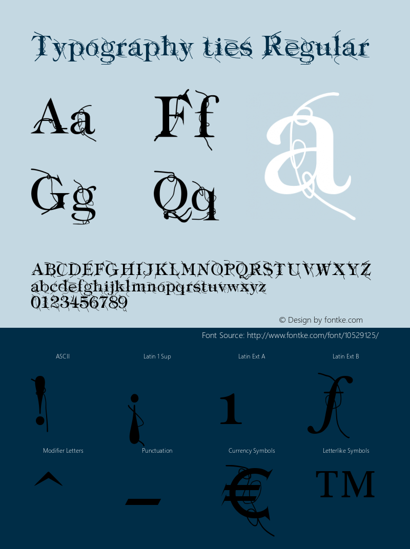 Typography ties Regular 1.0 Font Sample