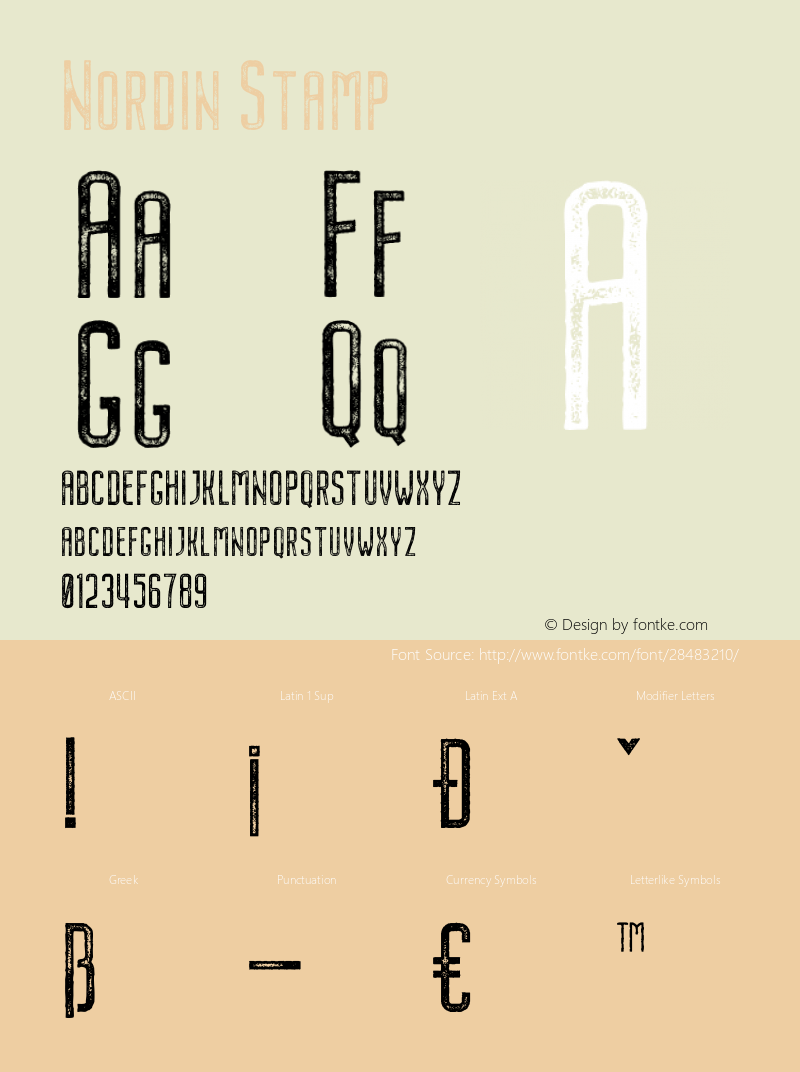 Nordin Stamp 1.0 Font Sample