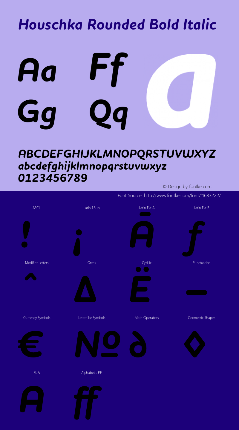 Houschka Rounded Bold Italic 001.000 Font Sample