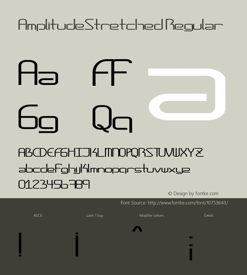 AmplitudeStretched Regular Version 1.00 July 30, 2015, initial release Font Sample