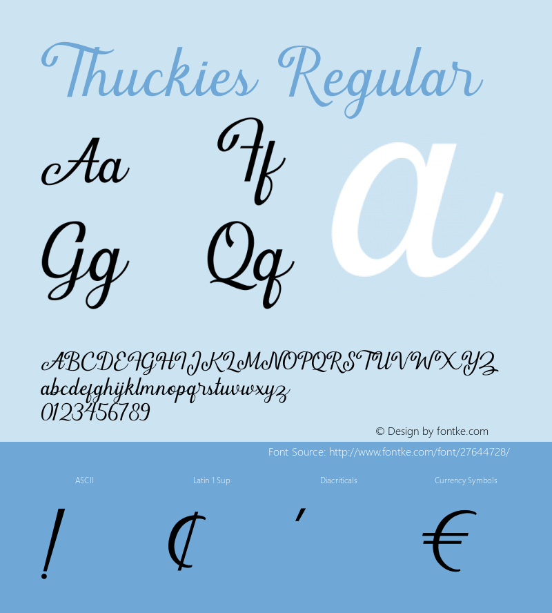 Thuckies Version 1.0 Font Sample