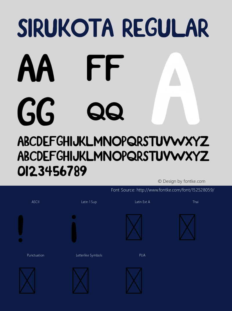 Sirukota Version 1.001;Fontself Maker 3.5.4 Font Sample