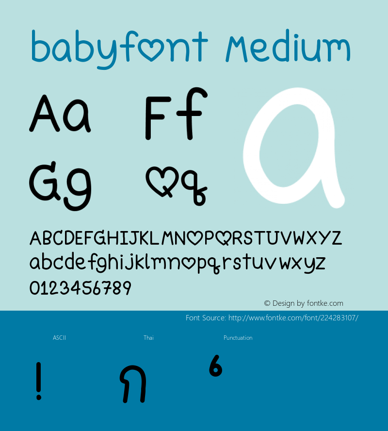 babyfont Version 001.000图片样张