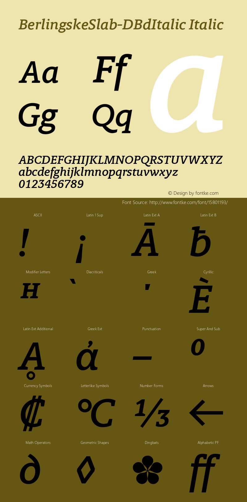 BerlingskeSlab-DBdItalic Italic Version 1.003 Font Sample