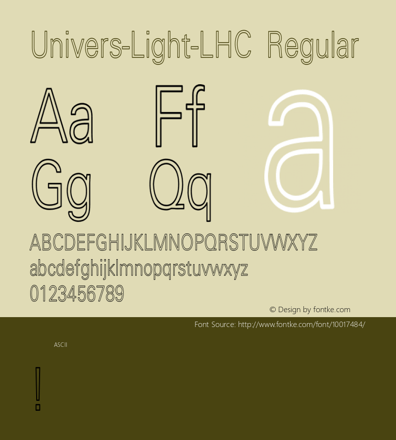 Univers-Light-LHC Regular -------------- f:\x\UNIVERS-.TF1 ---------- Font Sample