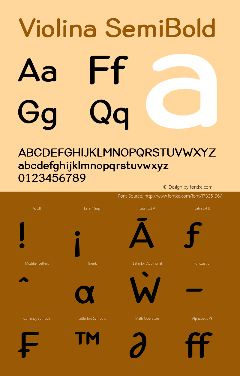 Violina SemiBold Version 001.001 Font Sample