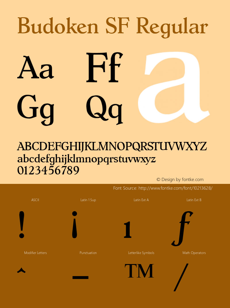 Budoken SF Regular Altsys Fontographer 3.5  31.01.1994 Font Sample