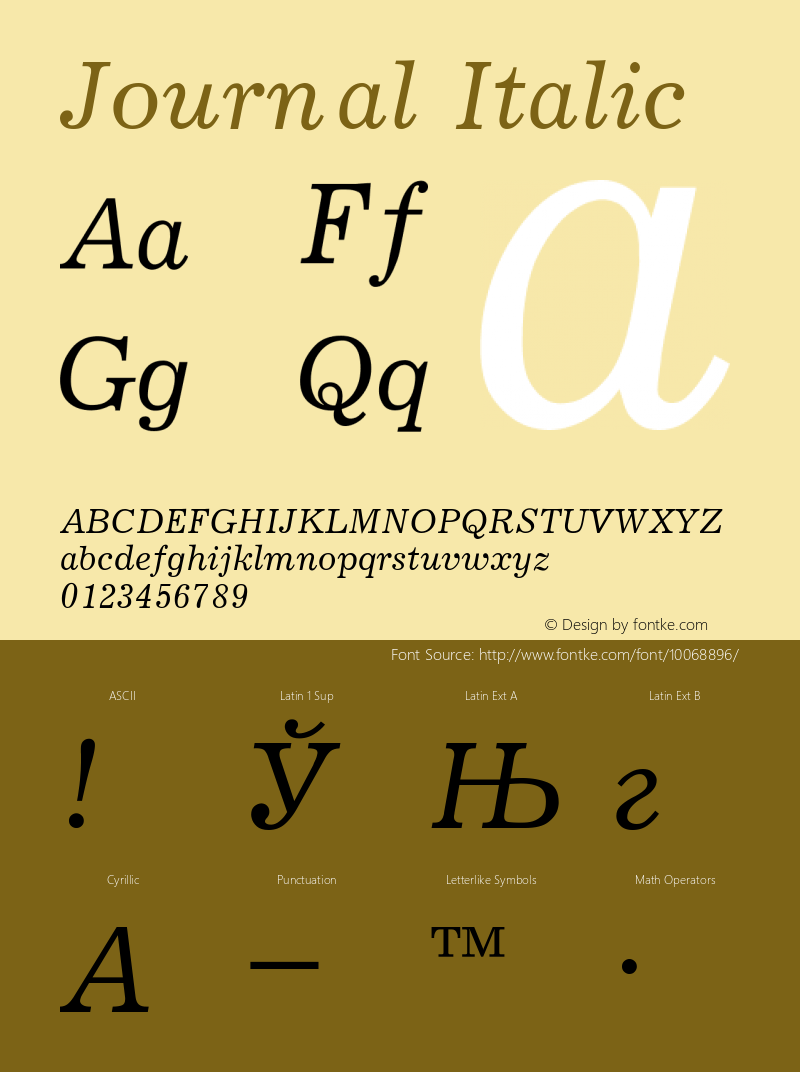 Journal Italic Converted from t:\JRN56___.TF1 by ALLTYPE Font Sample