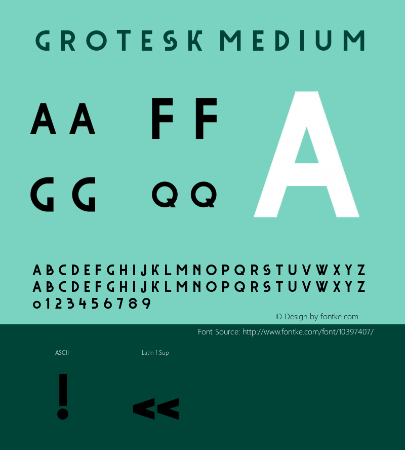 Grotesk Medium Version 001.000 Font Sample