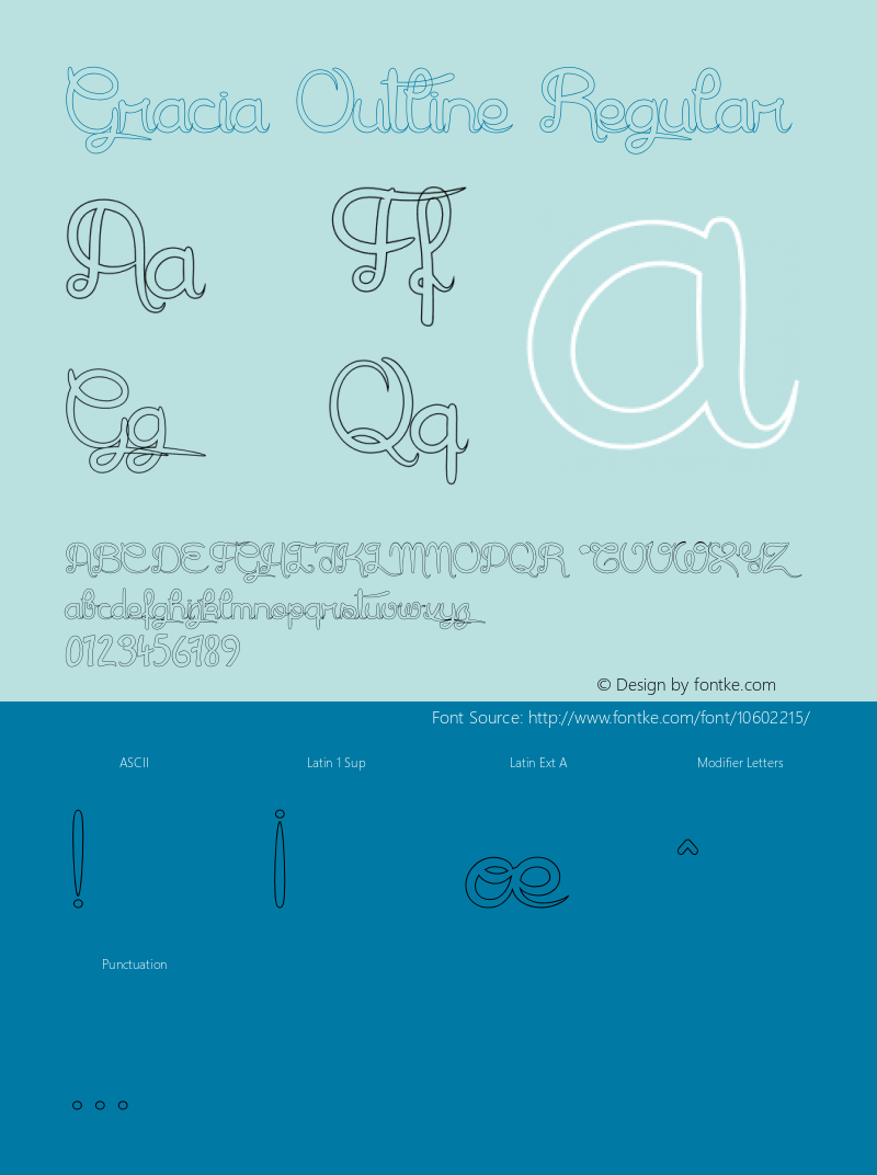 Gracia Outline Regular Version 001.000 Font Sample