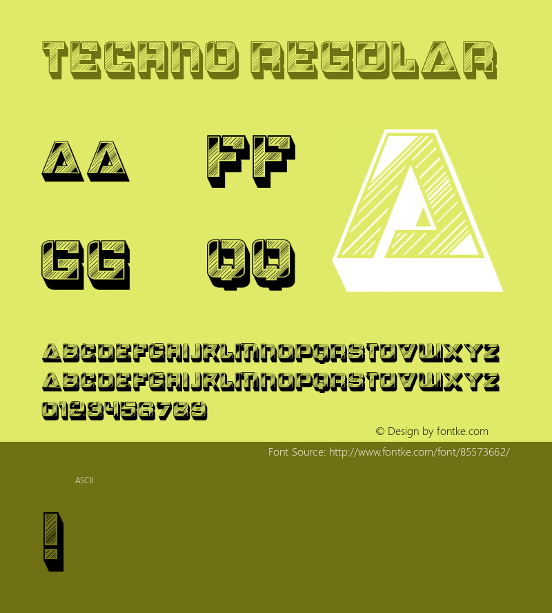 Techno Regular Version 1.000 Font Sample