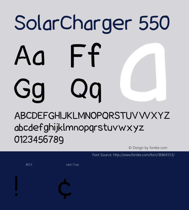 SolarCharger 550 Version 1.100 Font Sample