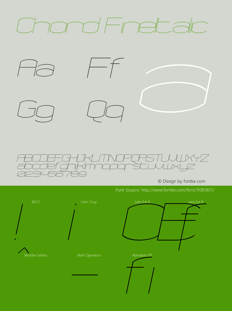 Chord FineItalic Version 001.000 Font Sample