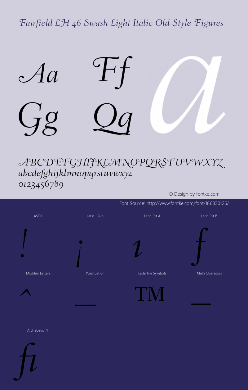 FairfieldLH-SwLightItalicOsF 001.002图片样张
