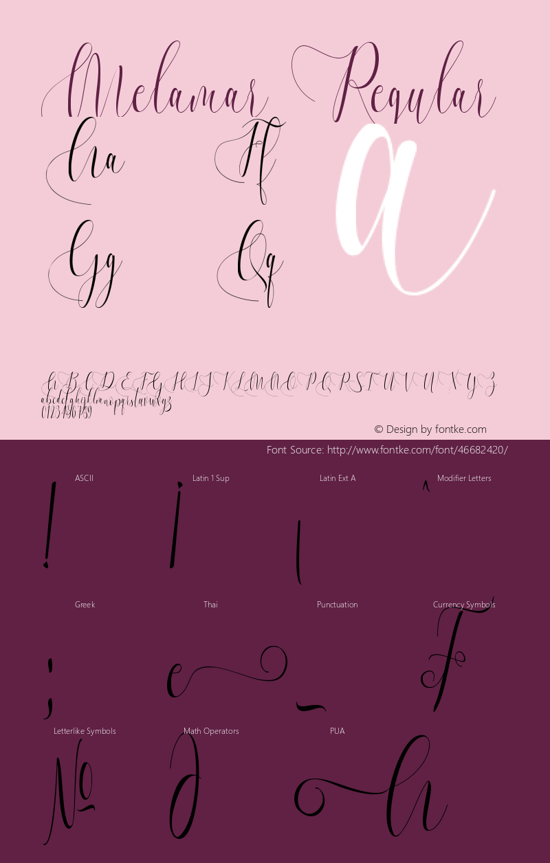 Melamar Version 1.00;May 15, 2019;FontCreator 11.5.0.2430 64-bit Font Sample