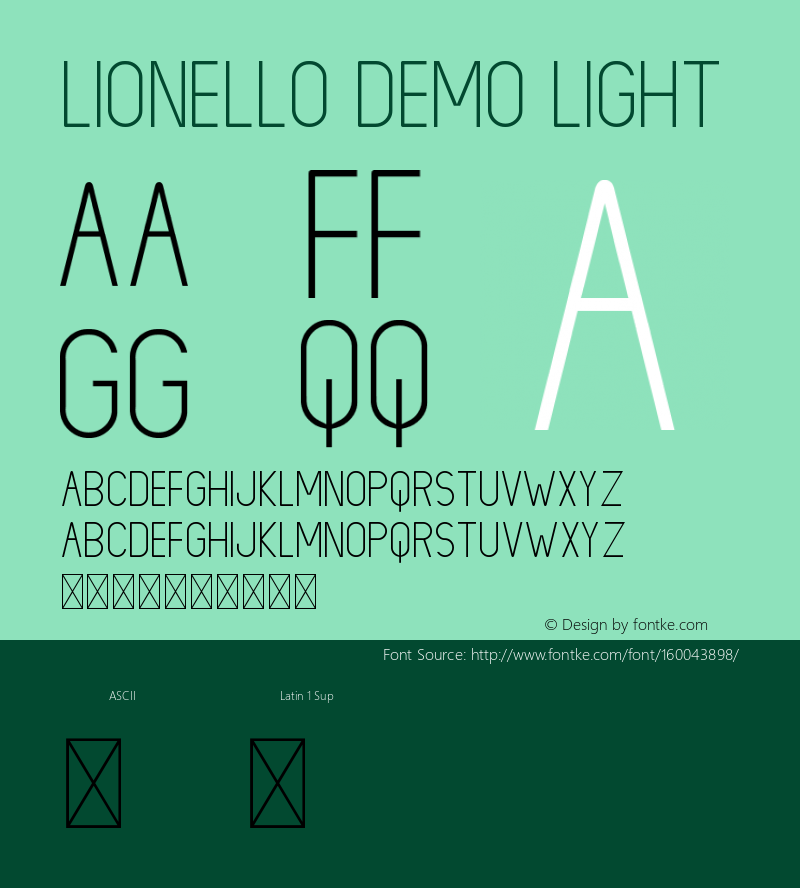 LIONELLO DEMO Light Version 1.002;Fontself Maker 3.1.2 Font Sample