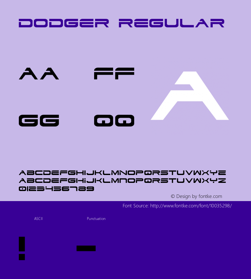 Dodger Regular 1 Font Sample