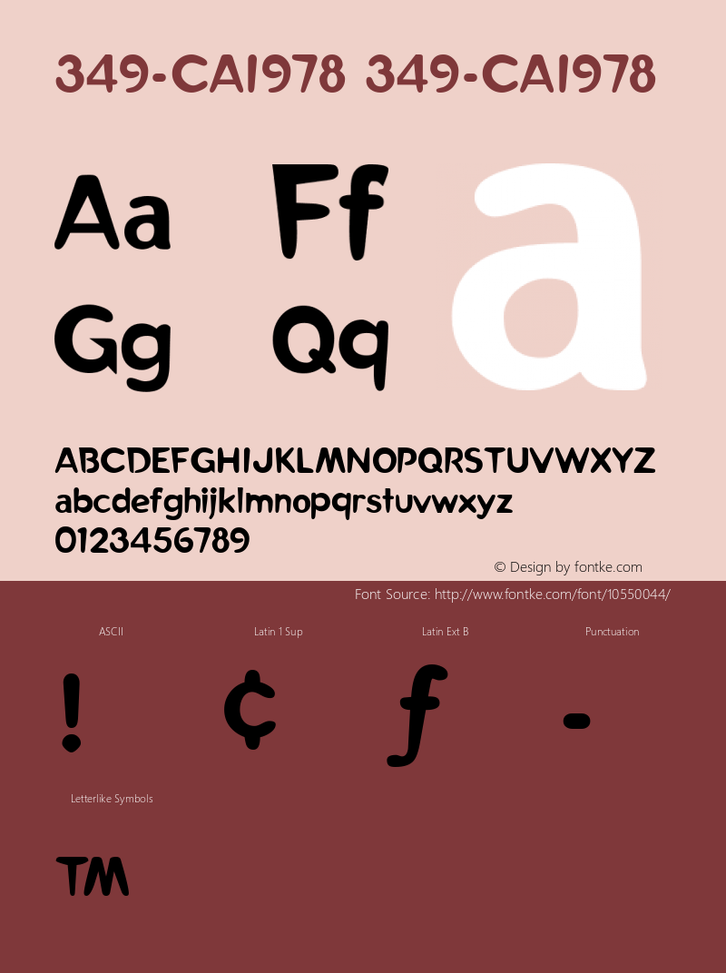 349-CAI978 349-CAI978 Version 3.0 Font Sample