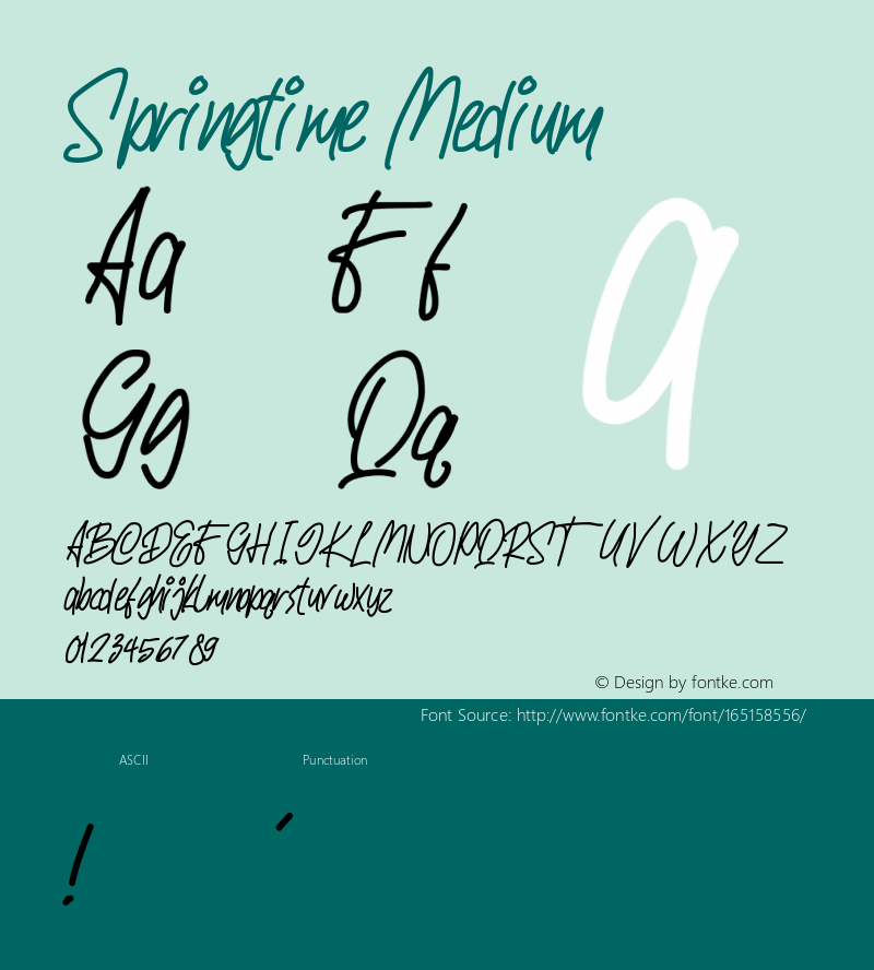 Springtime Version 001.000 Font Sample