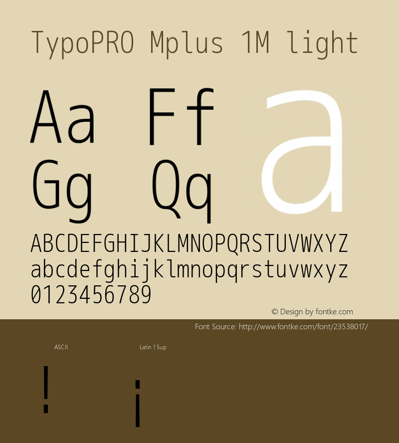 TypoPRO Mplus 1M light  Font Sample