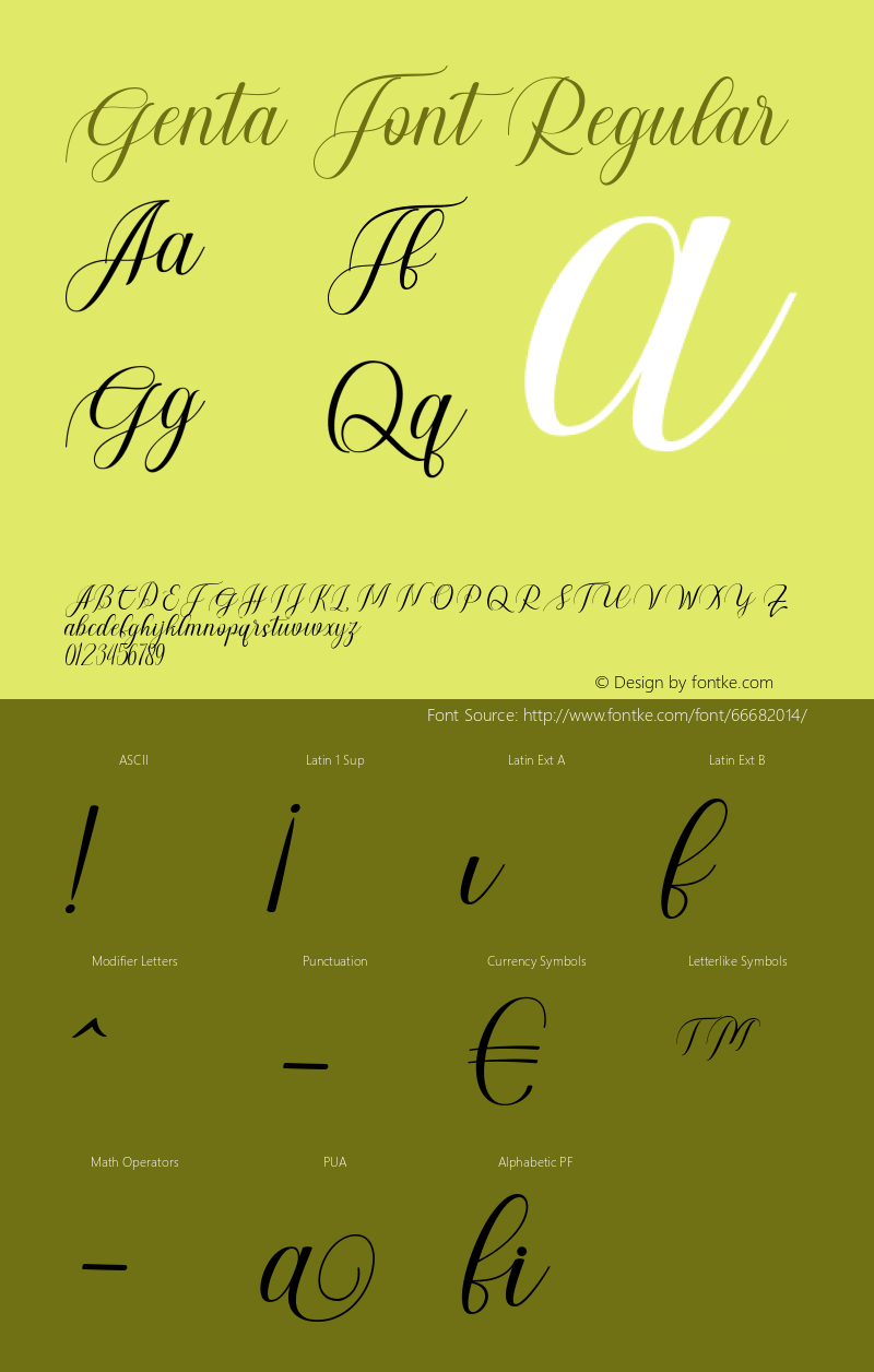 GentaFont Version 1.000 Font Sample