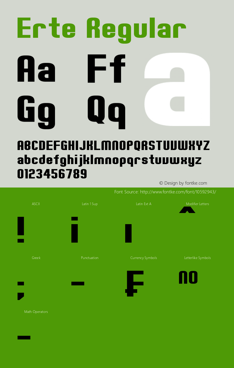 Erte Regular Version 1.10 September 7, 2014 Font Sample