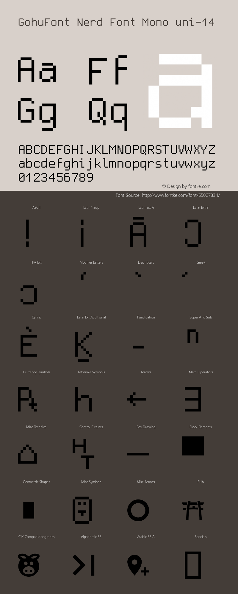 GohuFont Nerd Font Complete Mono Version 001.000;Nerd Fonts 2 Font Sample