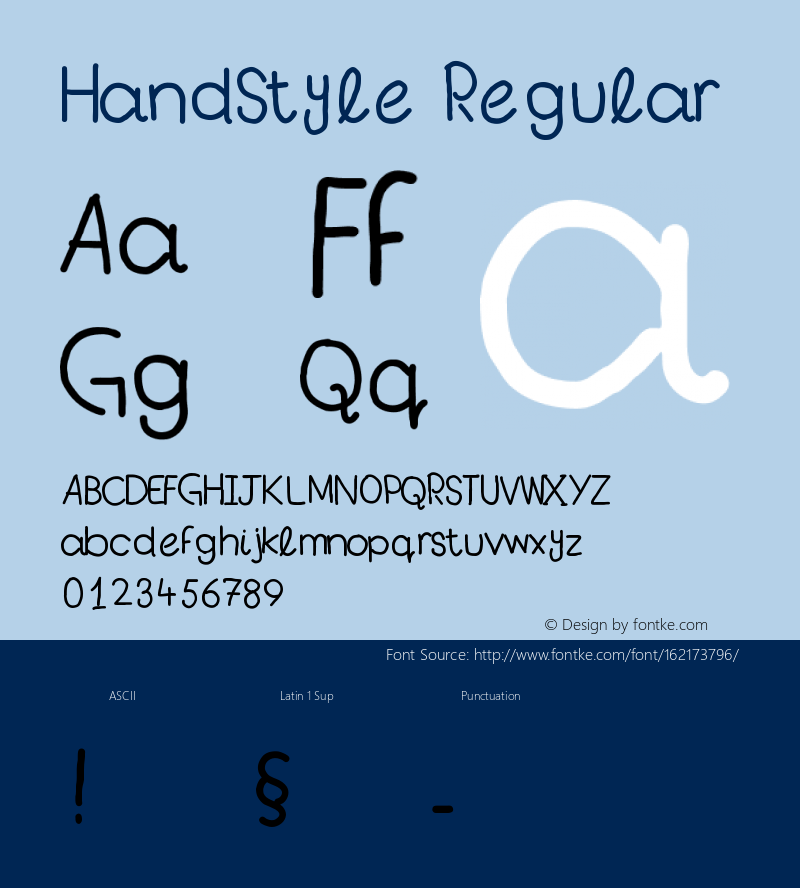 HandStyle 1.0 Font Sample