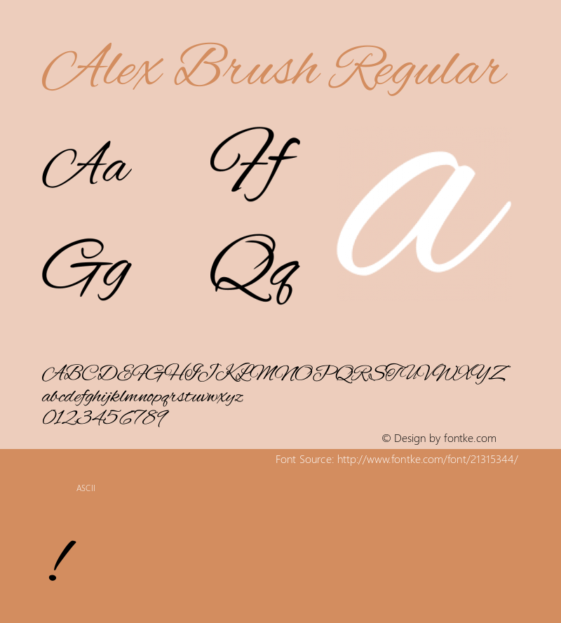 Alex Brush Regular  Font Sample